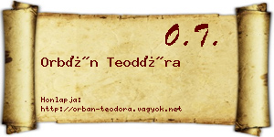 Orbán Teodóra névjegykártya