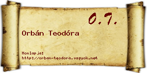 Orbán Teodóra névjegykártya